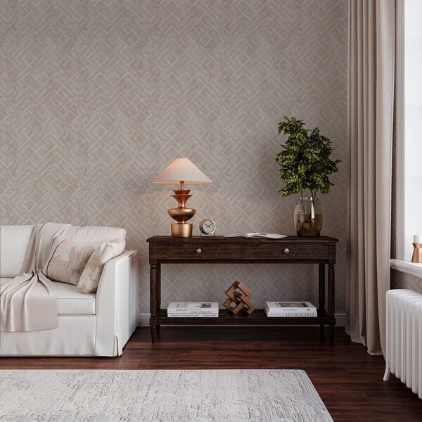 Carta da parati Motivo retrò su sfondo grigio e beige, Parati classici in stile scandinavo, a00142 : Uwalls.it