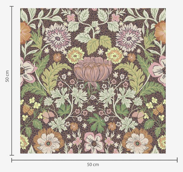 Carta da parati Motivo colorato con verde e fiori, Parati classici Rustica, a00145v3 : Uwalls.it