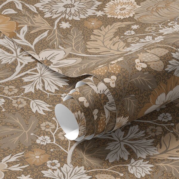 Carta da parati Composizione floreale in terracotta con ornamento, Parati classici Rustica, a00145v1 : Uwalls.it