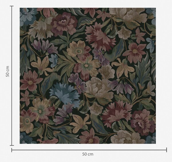 Carta da parati Struttura ad arazzo con fiori colorati, Parati fiori e piante classici, a00146 : Uwalls.it