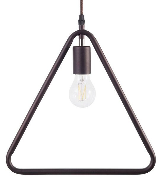 Lampada da soffitto in metallo marrone 183 cm con paralume triangolare a sospensione industriale Beliani