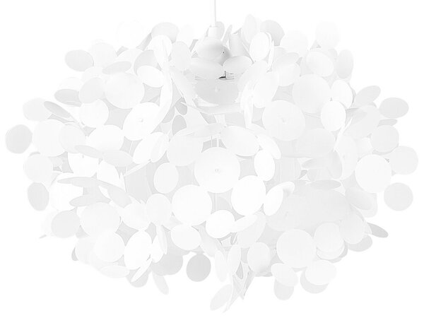 Lampadario con Paralume Decorativo Irregolare Bianco illuminazione Beliani