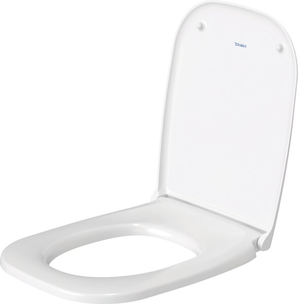 Siège de WC Duravit D-Code Compact, charnières en plastique, avec ressort dabaissement automatique, fixation par vis, 359x443mm, blanc brillant, charnières en plastique, 0067390099, 0067390099