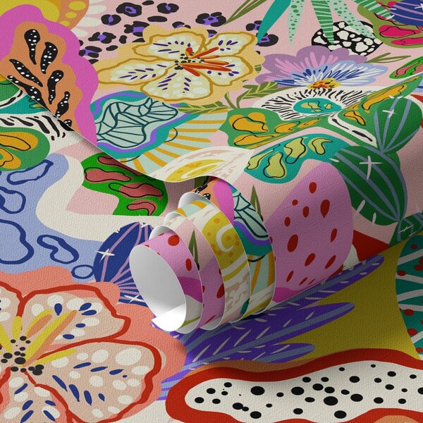 Carta da parati Stampa floreale astratta in stile pop art, Parati fiori e piante classici, a00167 : Uwalls.it