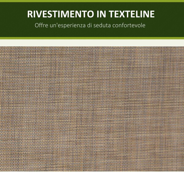 Outsunny Dondolo 3 Posti da Giardino o Terrazzo con Tettuccio Regolabile e Tasche Portaoggetti Marrone 196x128x172cm|Aosom