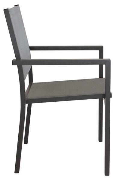 DEXTER - set tavolo in alluminio cm 160/240 x 90 x 75 h con 6 poltrone Venus