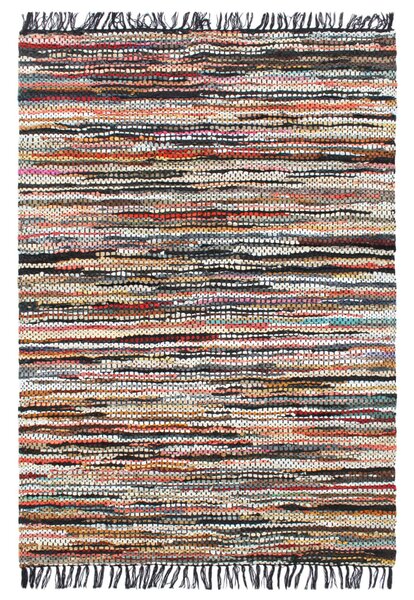 Tappeto Chindi Tessuto a Mano in Pelle 120x170 cm Multicolore