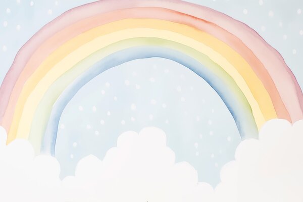 Carta da parati Arcobaleno, Carta da parati per Bambini, Carta da parati per bambini Arcobaleno, w03924 : Uwalls.it