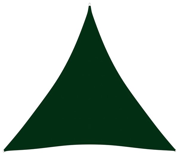 Parasole a Vela Oxford Triangolare 3x3x3 m Verde Scuro