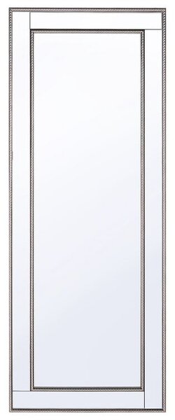 Specchio da parete argento con dorato 50 x 130 cm verticale minimalista Art Deco camera da letto comò soggiorno Beliani