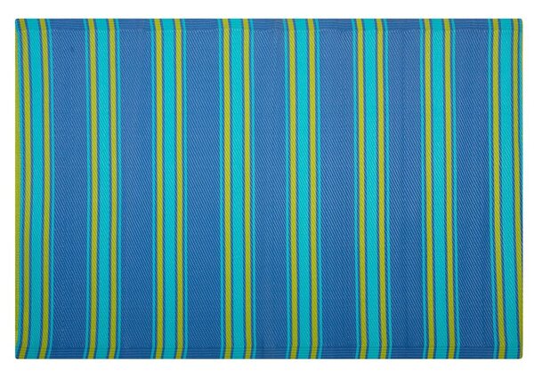 Tappeto per esterno Mat Blu Sintetico 120 x 180 cm Righe Motivo Geometrico Ecologico Moderno Minimalista Beliani