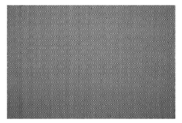 Tappeto da esterno bianco-nero 140 x 200 cm Beliani