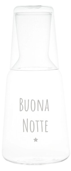 Simple Day Bottiglia in vetro borosilicato con Bicchiere Buona Notte