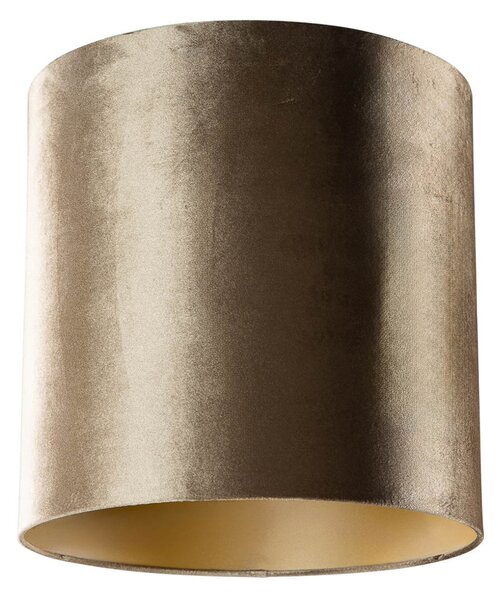 Paralume in velluto bronzo con interno oro 40/40/40