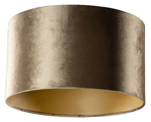 Paralume in velluto bronzo con interno oro 35/35/20