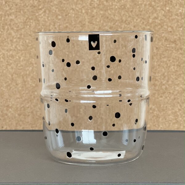 Bastion Collections Bicchiere in Vetro Trasparente con Pois