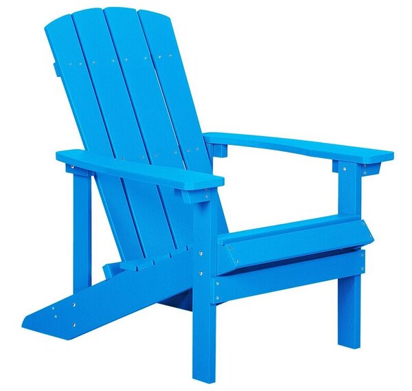 Sedia da giardino in plastica blu in legno resistente agli agenti atmosferici in stile moderno Beliani
