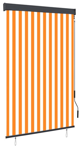 Tenda a Rullo per Esterni 120x250 cm Bianco e Arancione