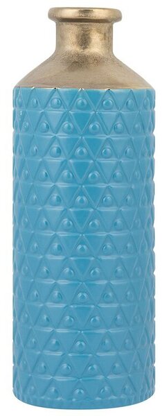 Vaso da Tavolo Decorativo Blu con gres porcellanato dorato 39 cm Glamour in stile moderno Beliani