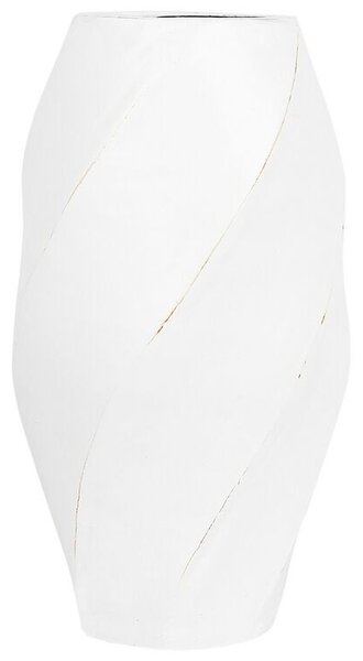 Vaso Di Fiori In Ceramica Bianca Decorativo Elegante stile moderno Beliani