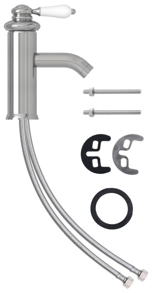 VidaXL Rubinetto per lavabo Silver 130x180 mm