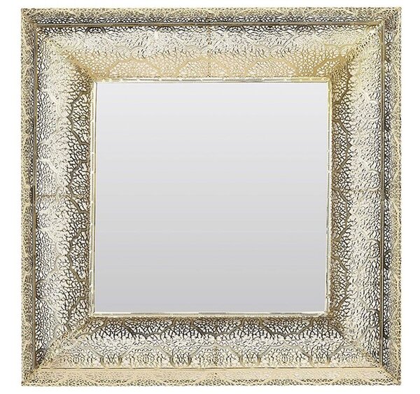 Specchio da parete da appendere a parete cornice decorativa quadrata dorata da 60 cm elemento di o Beliani