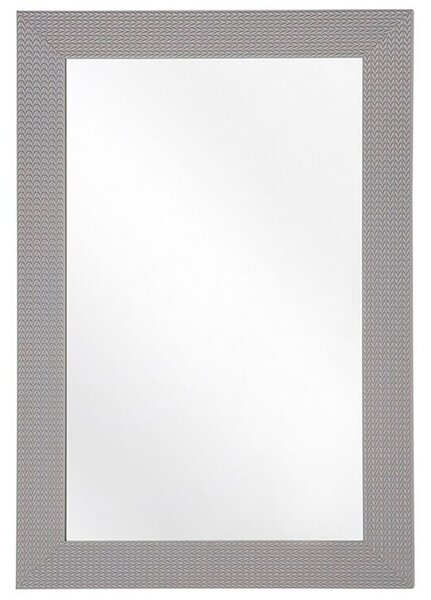 Specchio da parete grigio 60 x 90 cm finitura opaca cornice spessa Beliani