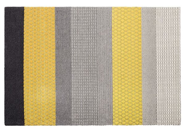 Tappeto 140 x 200 cm in lana colore grigio e giallo per camera da letto soggiorno Beliani