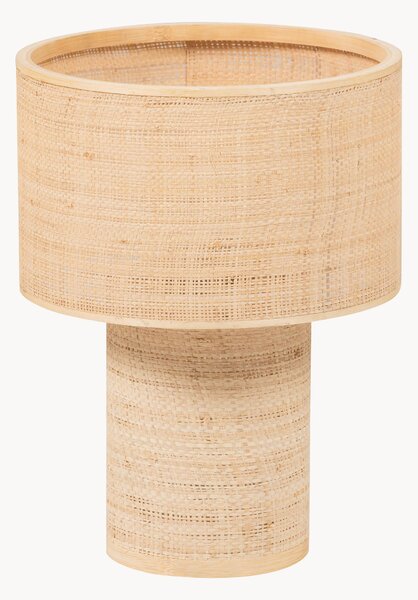 Lampada da tavolo in rafia tessuta a mano Syro