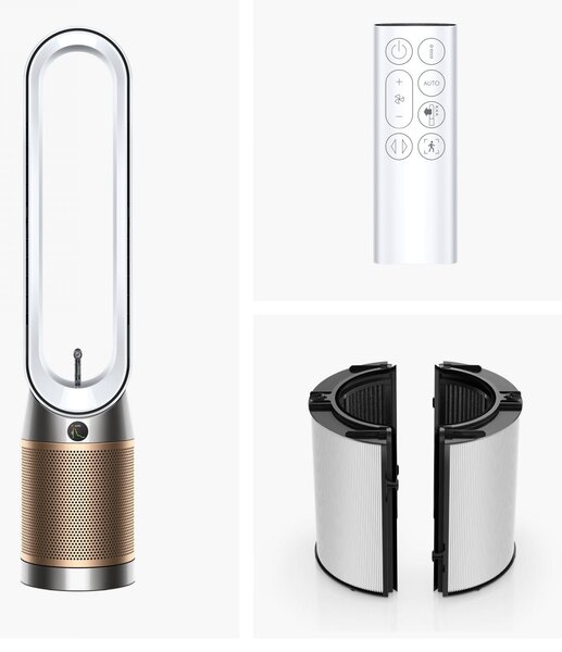Dyson Find+Follow Purifier Cool PC3 Purificatore d'Aria Filtro HEPA H13 fino a 27 m2 colore Bianco/Oro - 491395-01