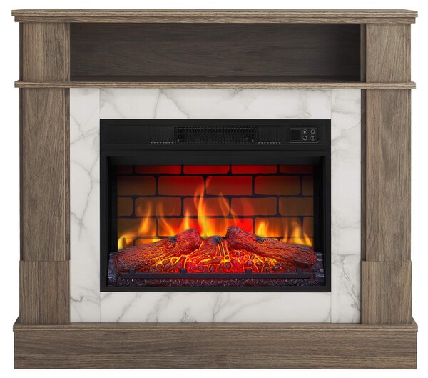Camino elettrico ArtiFlame For Living AF23BS, finitura legno grigio – camino autoportante con effetto fiamma 3D, illuminazione a LED, 1,8 kW, adatto per ambienti fino a 30 m²