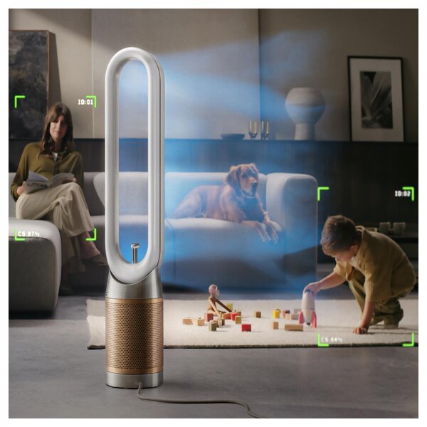 Dyson Find+Follow Purifier Cool PC3 Purificatore d'Aria Filtro HEPA H13 fino a 27 m2 colore Bianco/Oro - 491395-01