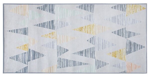 Tappeto tappetino Tappeto Tessuto Poliestere Multicolore Motivo Geometrico Rettangolare 80 x 150 cm Beliani
