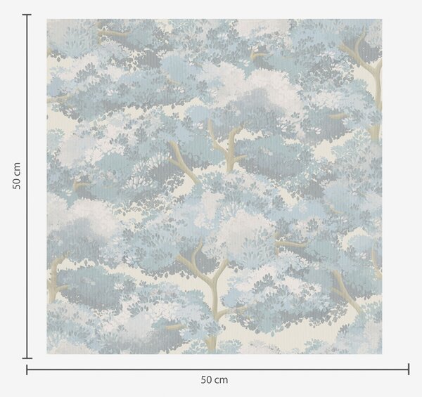 Carta da parati Motivo albero azzurro in stile scandinavo, Parati fiori e piante classici, a00170v2 : Uwalls.it