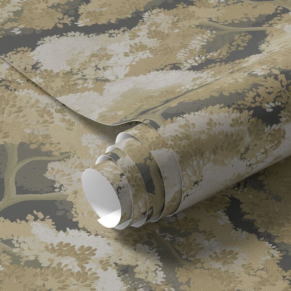 Carta da parati Modello di foresta scura con alberi dai colori caldi, Parati classici in stile inglese, a00170 : Uwalls.it