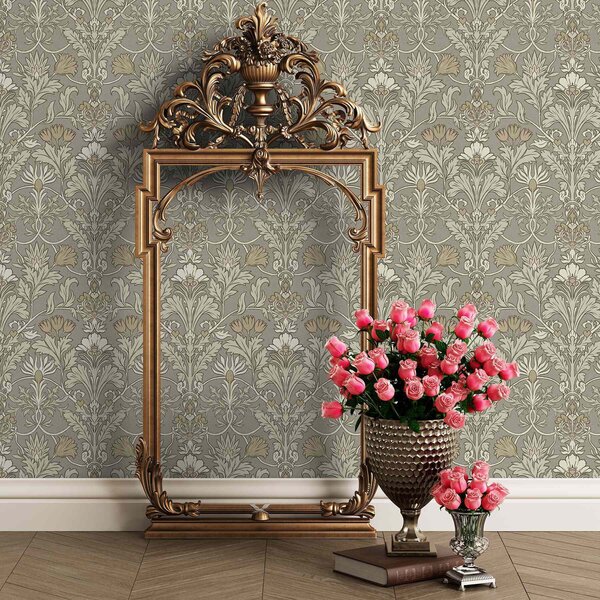Carta da parati Ornamento floreale classico nello stile di William Morris, Parati classici in stile francese, a00171 : Uwalls.it