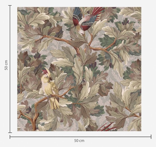 Carta da parati Uccelli su rami in stile botanico vintage, Parati fiori e piante classici, a00175 : Uwalls.it