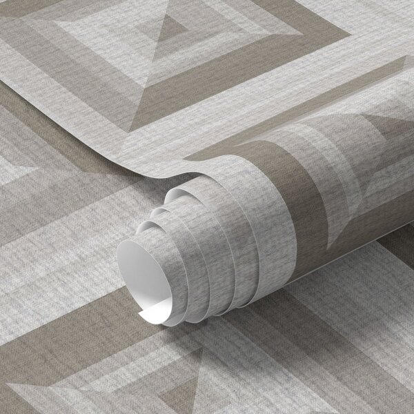 Carta da parati Motivo geometrico tridimensionale in grigio e beige, Parati classici in stile scandinavo, a00187 : Uwalls.it