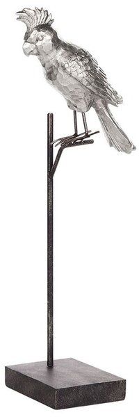 Statuetta Decorativa soprammobile Argento Poliresina 50 cm Uccello Beliani