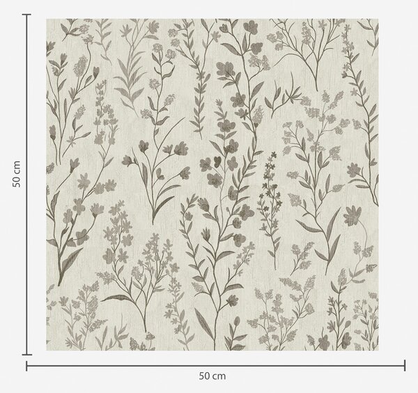 Carta da parati Erbe da prato monocromatiche in stile vintage, Parati classici in stile inglese, a00192 : Uwalls.it