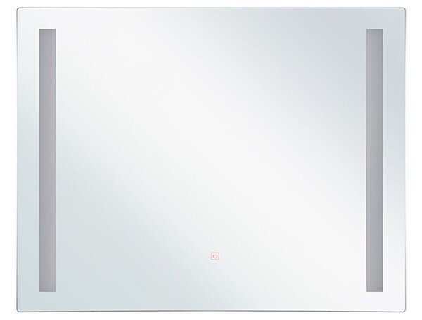 Specchio da Parete con LED in Vetro Trasparente 60 x 70 cm Rettangolare Illuminato Beliani