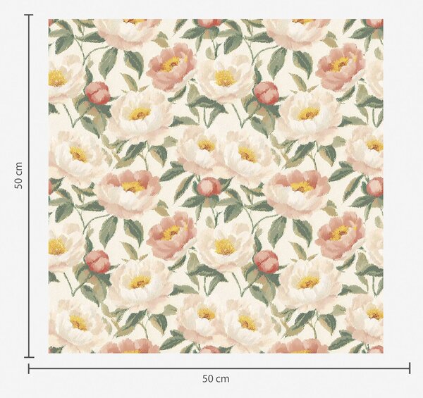 Carta da parati Peonie acquerellate in colori chiari in stile retrò, Parati fiori e piante classici, Parati classici Fiori Peonie, a00193 : Uwalls.it