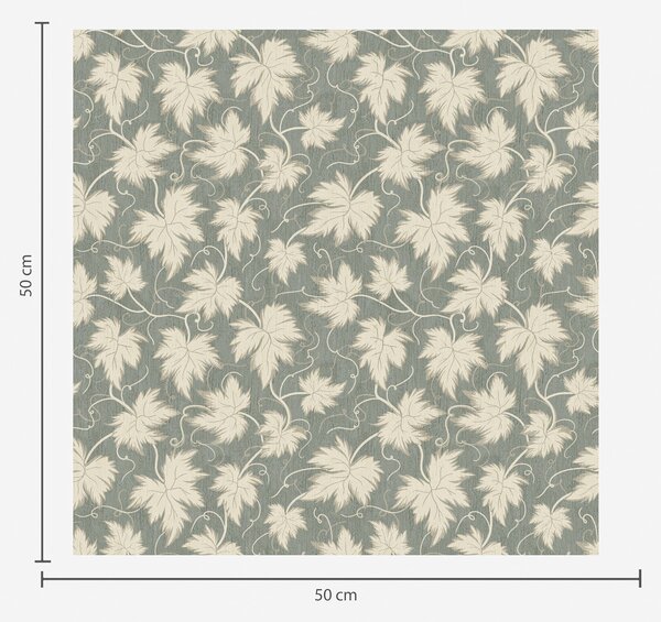 Carta da parati Foglia d'uva bianca su sfondo verde, Parati fiori e piante classici, a00194 : Uwalls.it