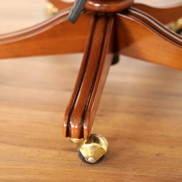 Poltrona Presidenziale Cambridge Chesterfield Pelle Primo Fiore Premium - Legno Massello Scolpito