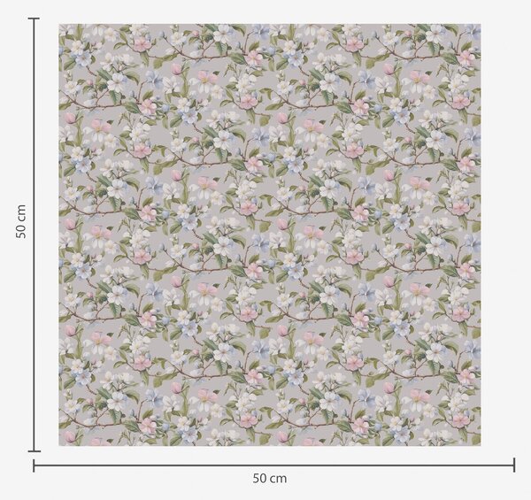 Carta da parati Diagonale floreale pastello nello stile del tessuto rinascimentale, Parati fiori e piante classici, a00205 : Uwalls.it