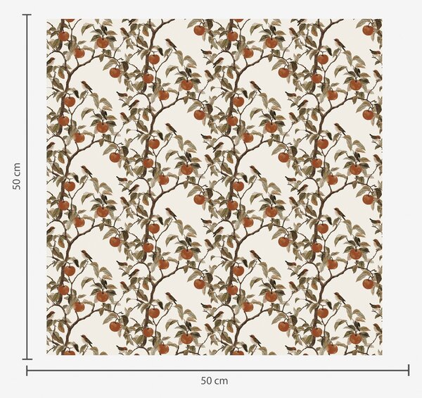 Carta da parati Uccelli e arance sui rami, botanica vintage, Parati classici Rustica, a00208 : Uwalls.it