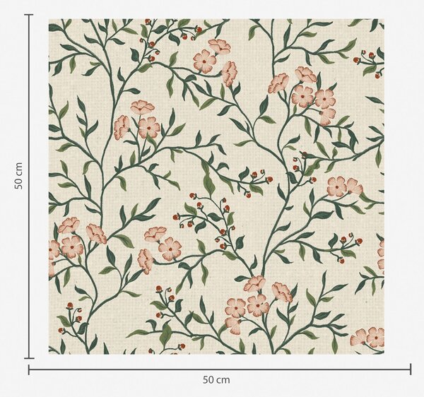 Carta da parati Rami traforati con fiori di corallo, motivo floreale, Parati classici in stile inglese, a00221 : Uwalls.it