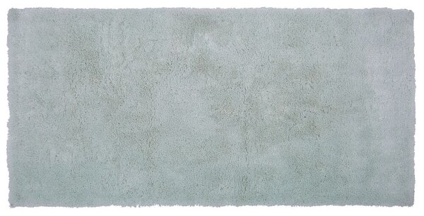 Tappeto shaggy in misto cotone e poliestere verde 80 x 150 cm soffice pelo lungo Beliani