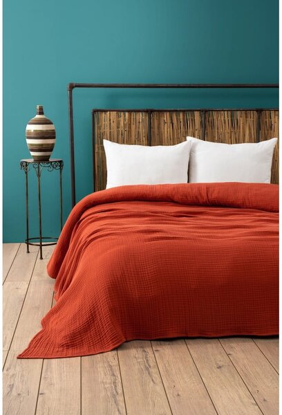 Copriletto in mussola color mattone 220x250 cm Muslin - Mijolnir