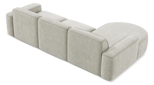 Divano angolare color crema (con penisola a sinistra/con chaise lounge) con rivestimento in ciniglia Omao – Makamii